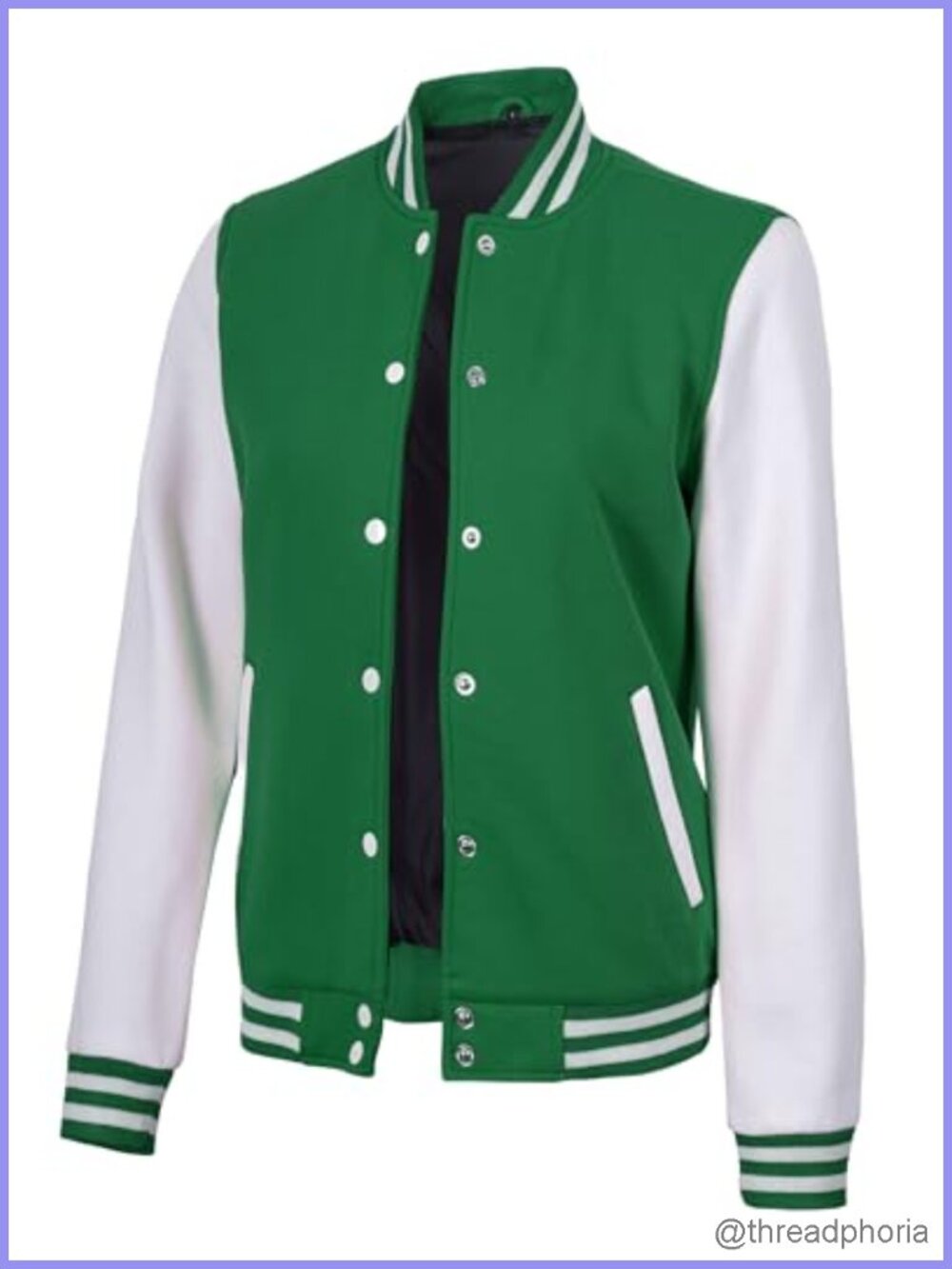 Fleece Varsity Bomber Jacket Women Letterman Button Casual